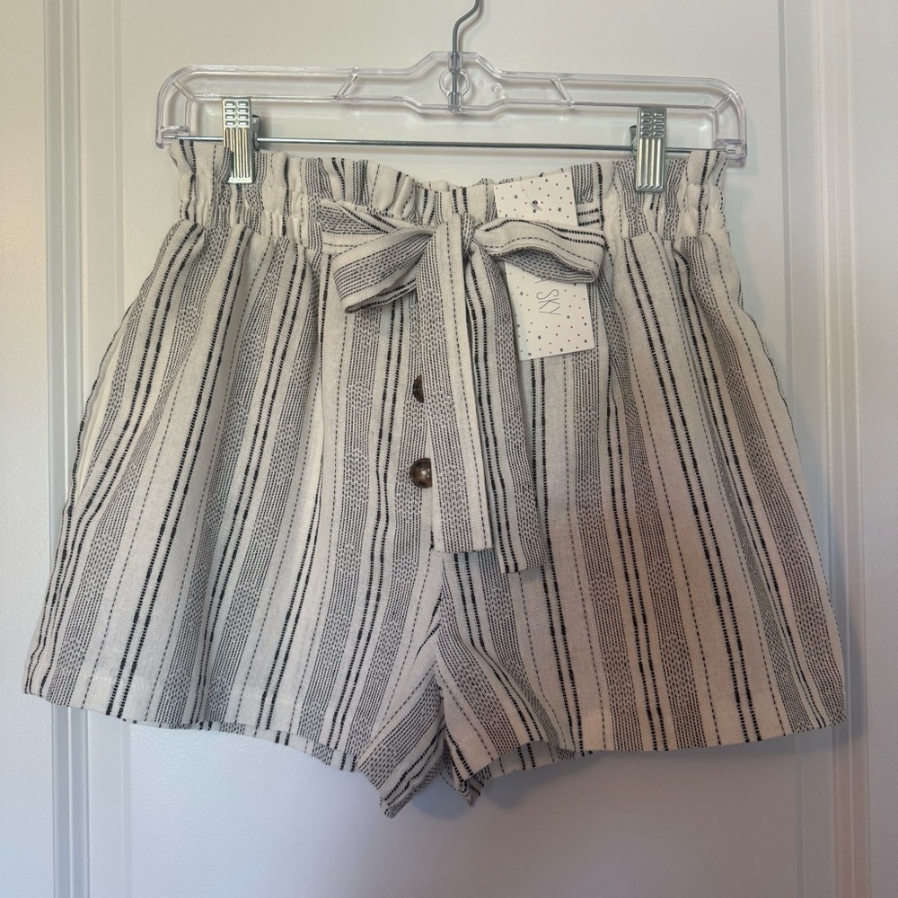 Sienna Sky NWT Striped Women's Pull On Small Shorts with Tie